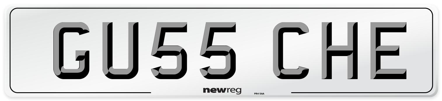 GU55 CHE Number Plate from New Reg